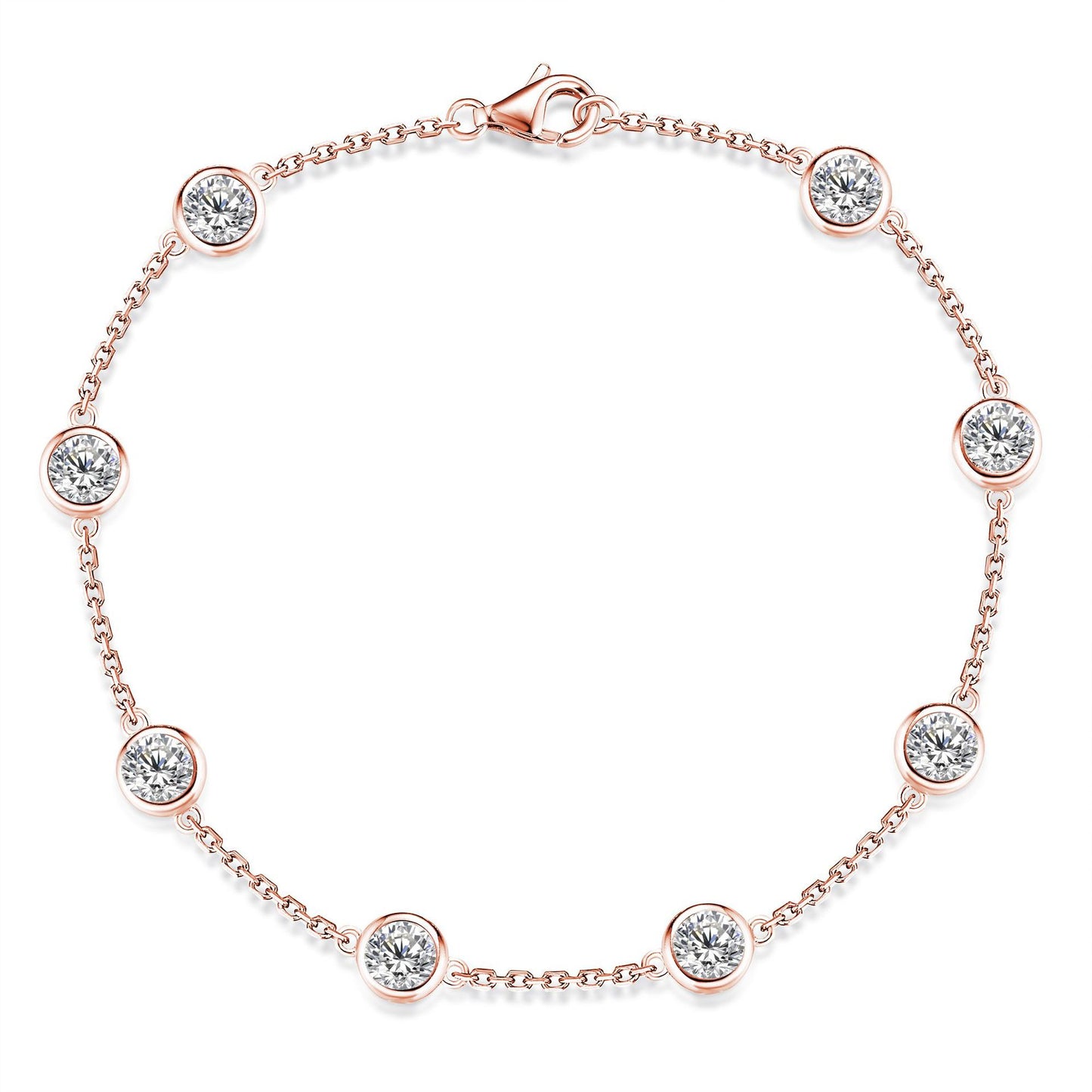 Sterling Sier Style Design Bubble Moissanite Bracelets