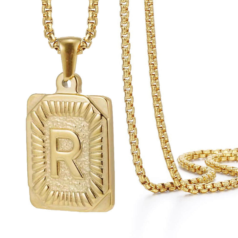 Colliers dorés simples en acier inoxydable Hip Hop pour hommes