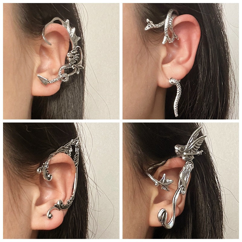 Metallic Dark Goth Devil Fairy Wings Earrings
