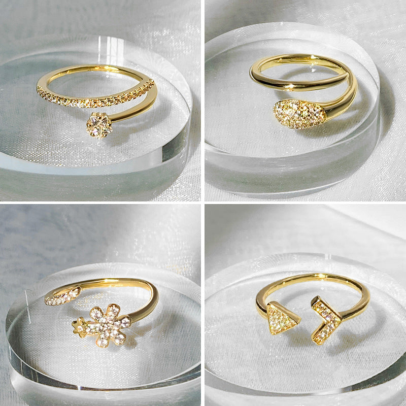 Aloofness Style Open Female Simple Personality Rings