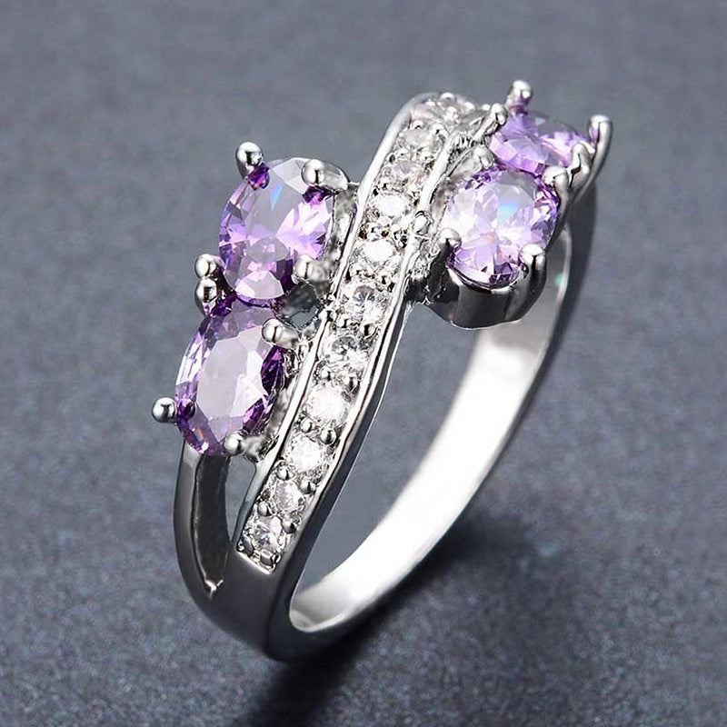 Purple Zircon Light Luxury High Sense Rings