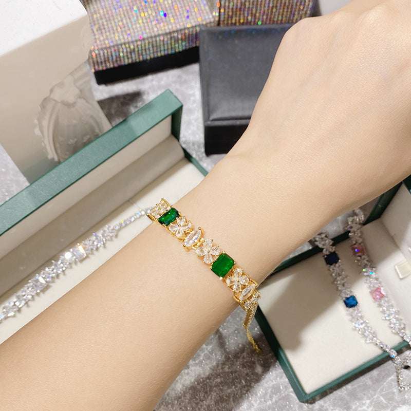 Live-Simulation rosa Temperament Flash farbige Edelsteine Armbänder