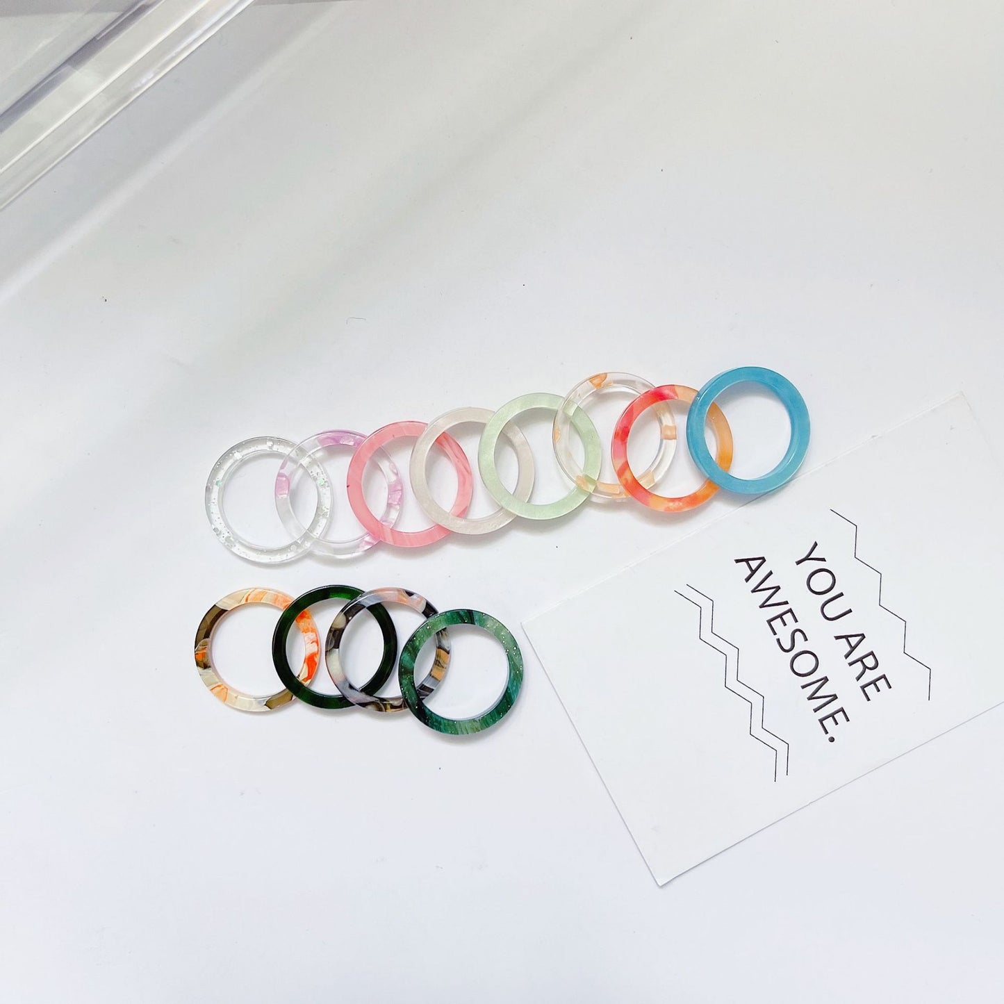 Acrylic Acetate Simple Fashion Young Personalized Rings