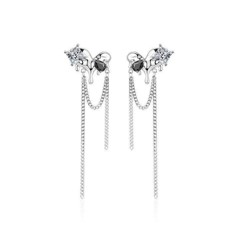 Women's Liquid Heart-shaped Tassel Korean Style Graceful Personality Simple Rings