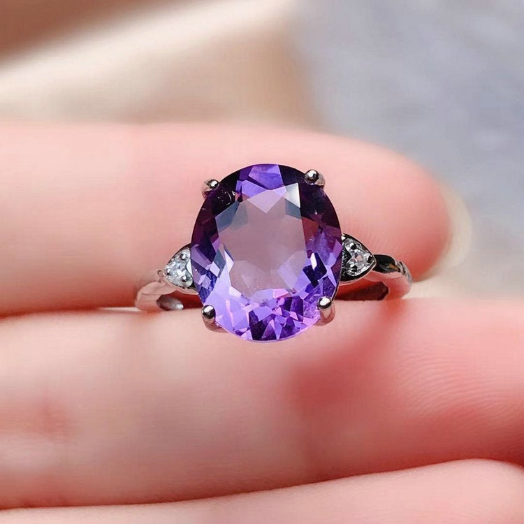 And Fashionable Simulation Amethyst Tourmaline Open Female Live Rings