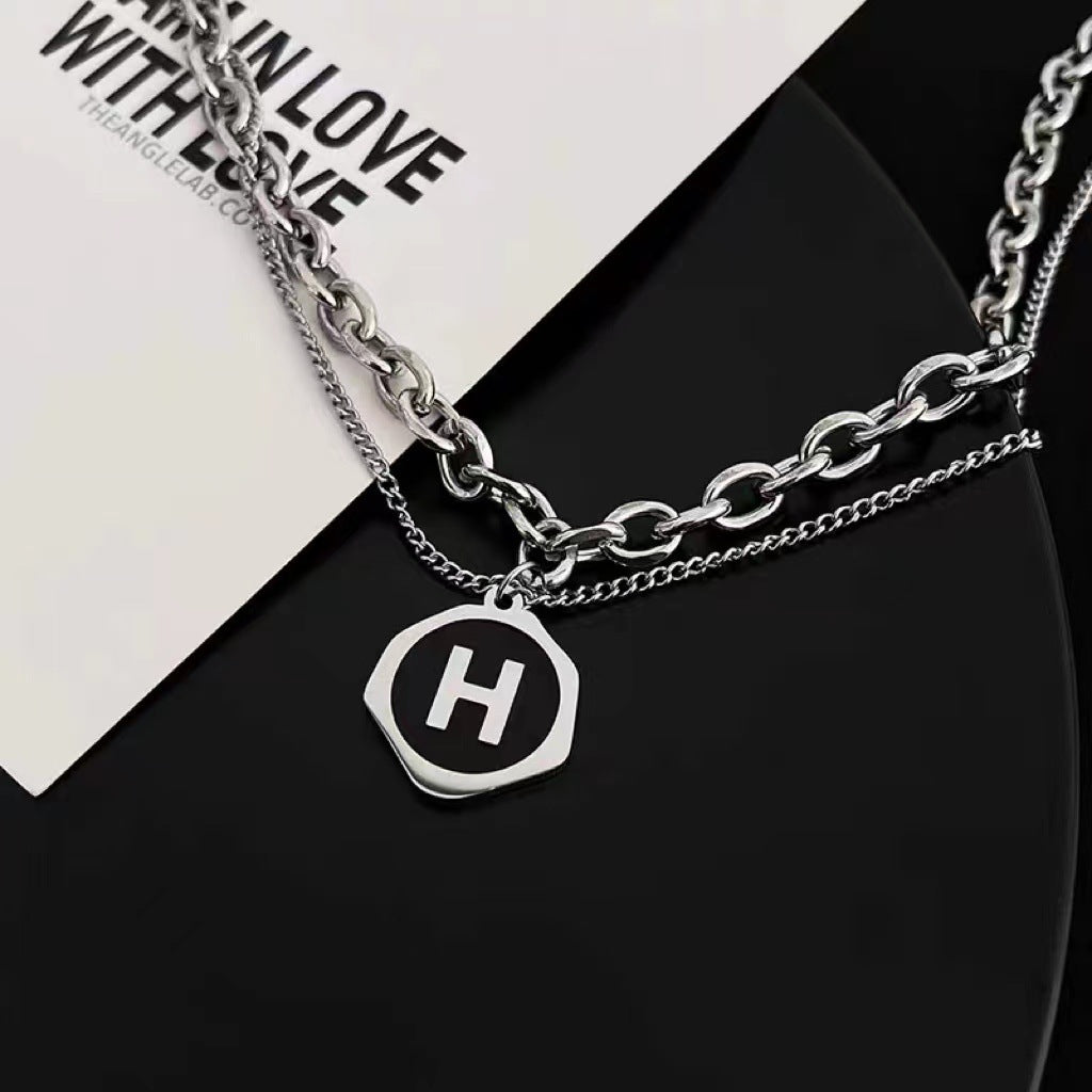 Women's & Men's Letter Fashion Design Hip Hop Couple Ornament Necklaces