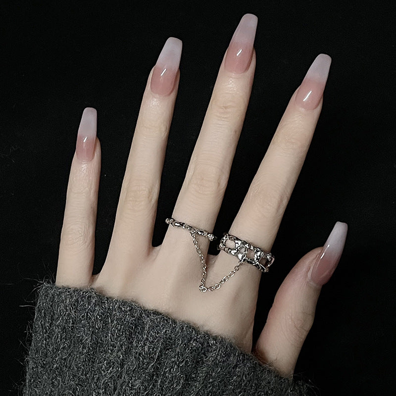 Design Chain High-grade Cold Wind Irregular Texture Rings