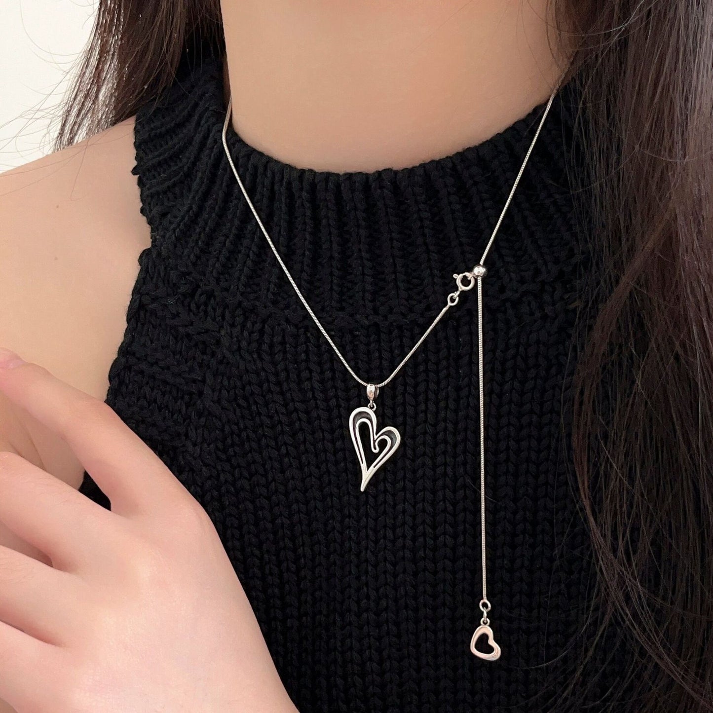 Women's Sier Hollow Tassel For Special Interest Light Luxury High-grade Necklaces