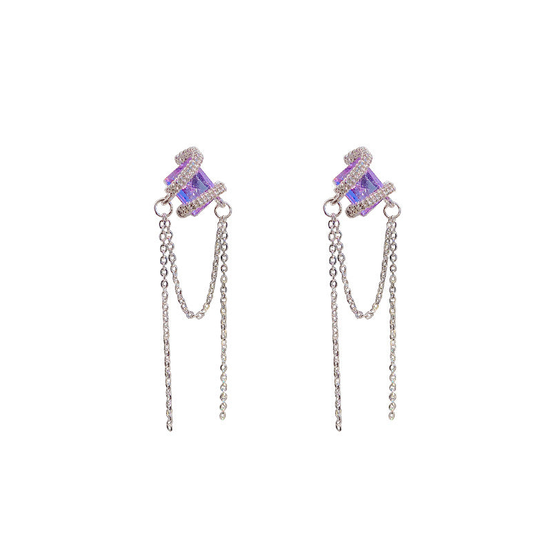 Women's Style Elegant Dark High-grade Geometric Sier Needle Hot Earrings