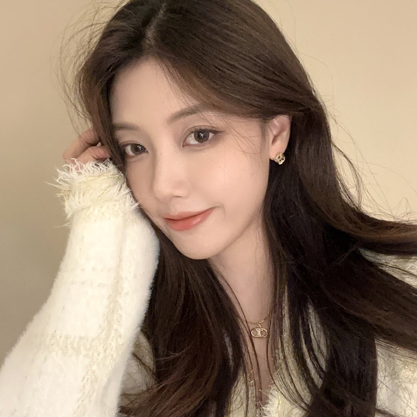 Niche Square Leopard Print Petite Female Fashion Earrings