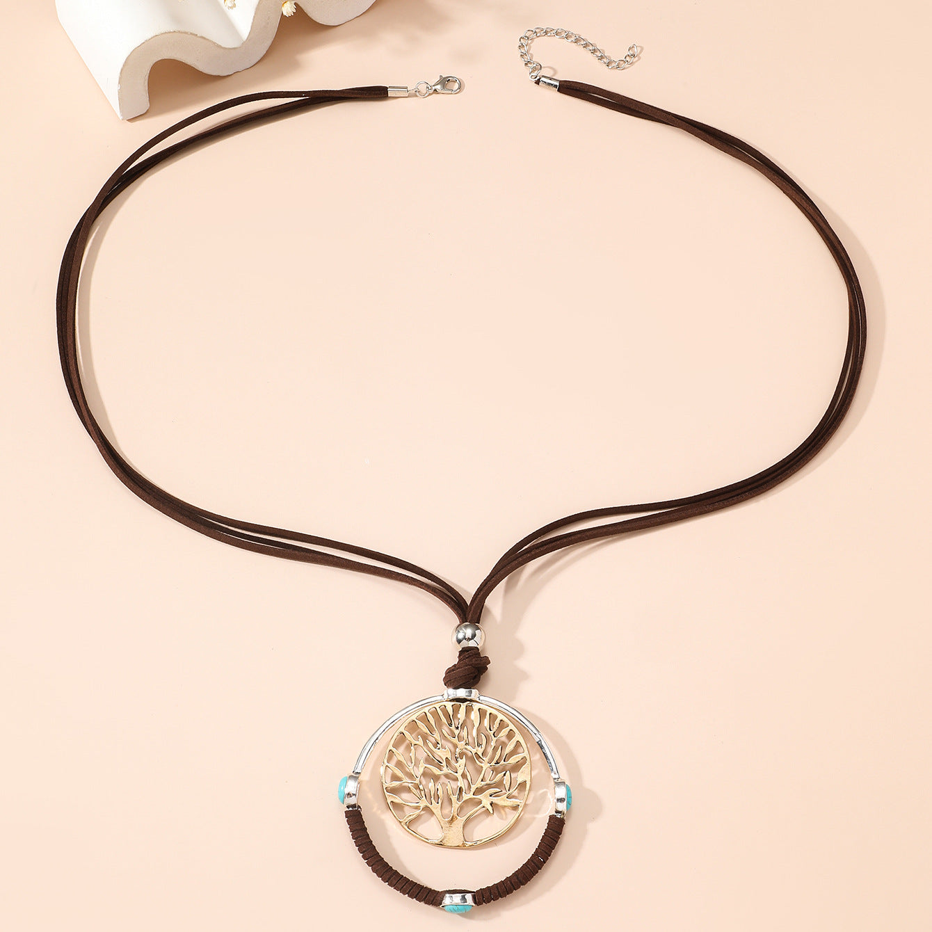 Femmes et hommes et mode rétro caractéristique arbre porte-bonheur Spaceman fleur pull chaîne colliers