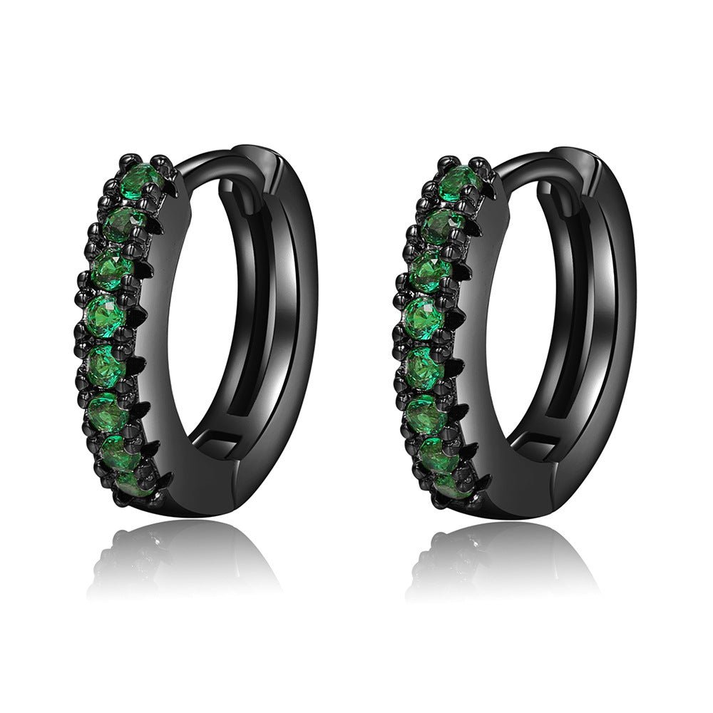 Color Zircon Geometric Ear Simple Graceful Earrings