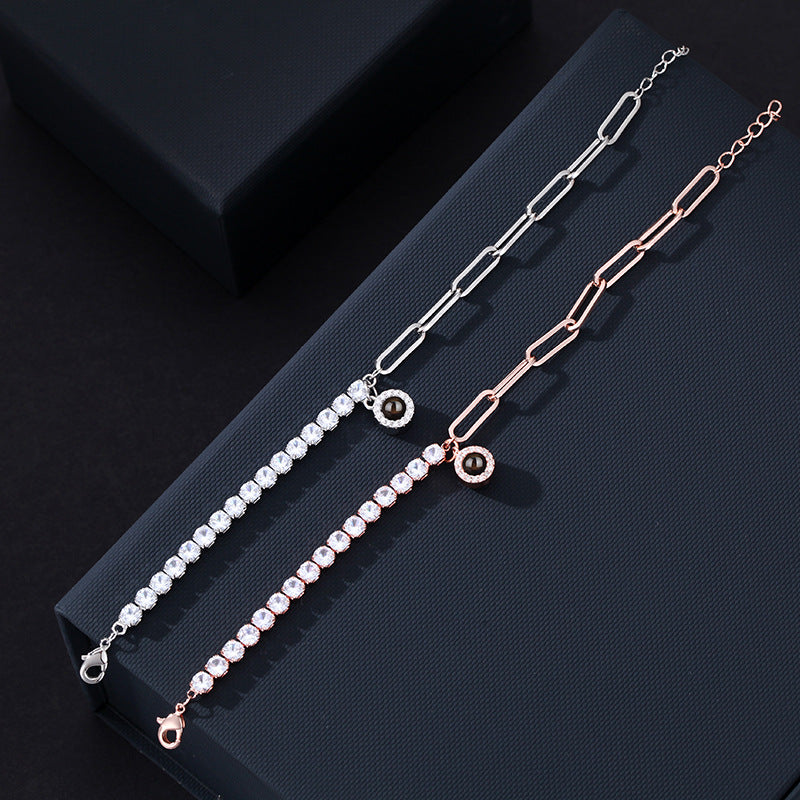 Languages Love You Clip Stitching Tennis Bracelets