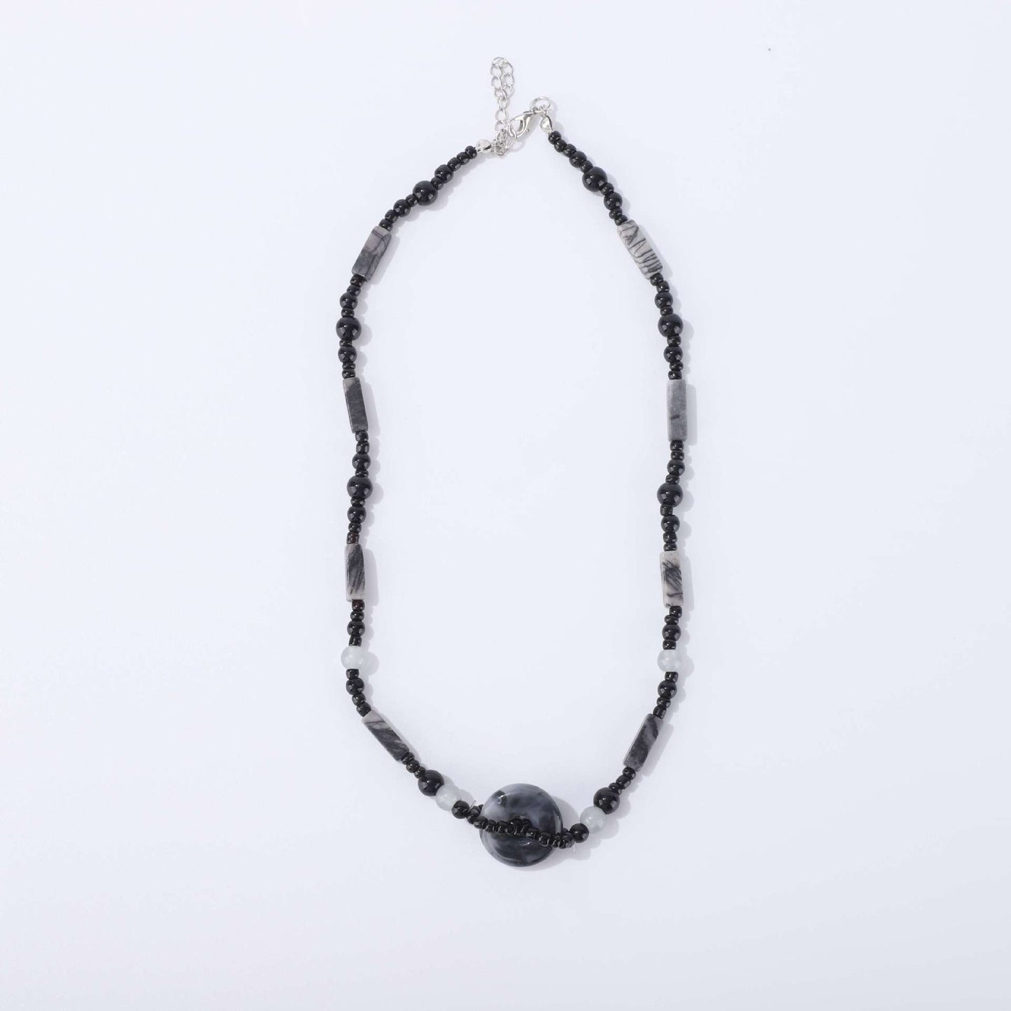 Colliers de chaîne de clavicule de perles vintage en pierre verte de style