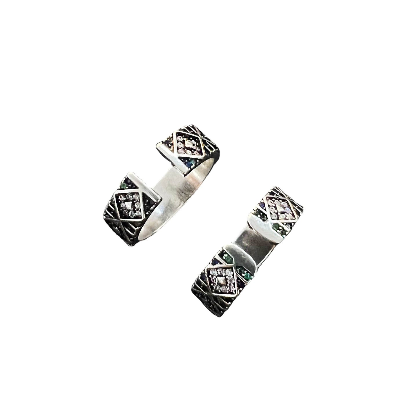 Zircon Pattern Vintage Open Female Light Luxury Minority Design Rings