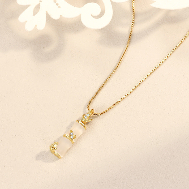 Women's Live Bamboo Sterling Sier For Affordable Luxury Style Pendant Necklaces