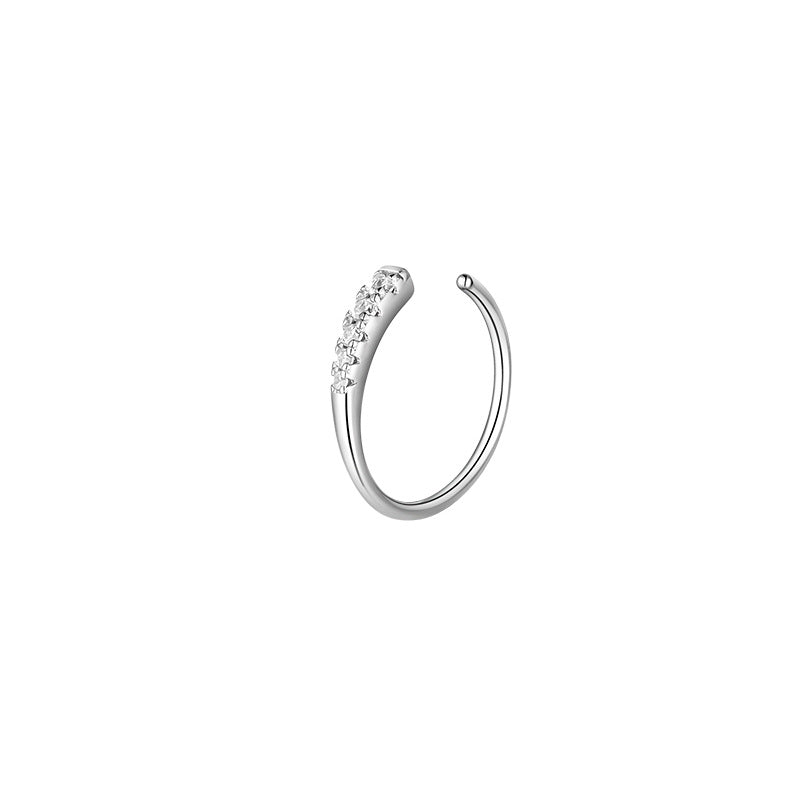Boucles d'oreilles en Zircon incrustées, uniques, petites et exquises, percées à une rangée