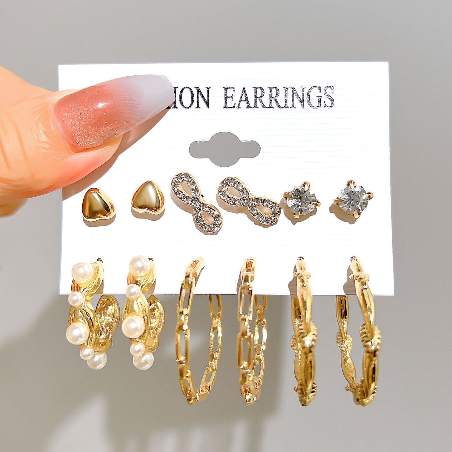 Boucles d'oreilles style Hepburn vintage Star Moon Pearl