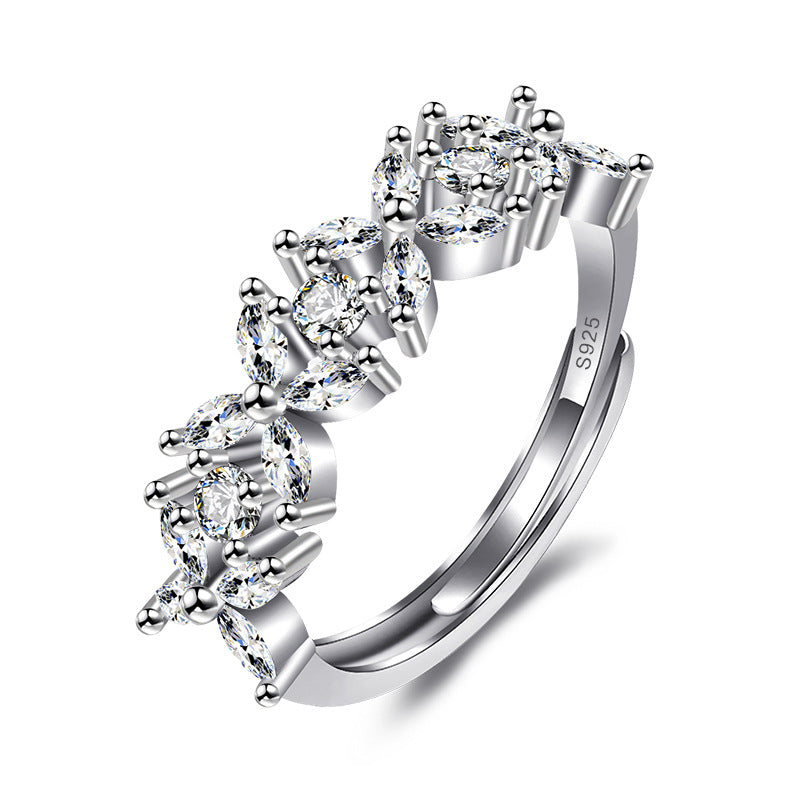 Women's Style Fashion Irregular Zircon With Diamond Personality Rings
