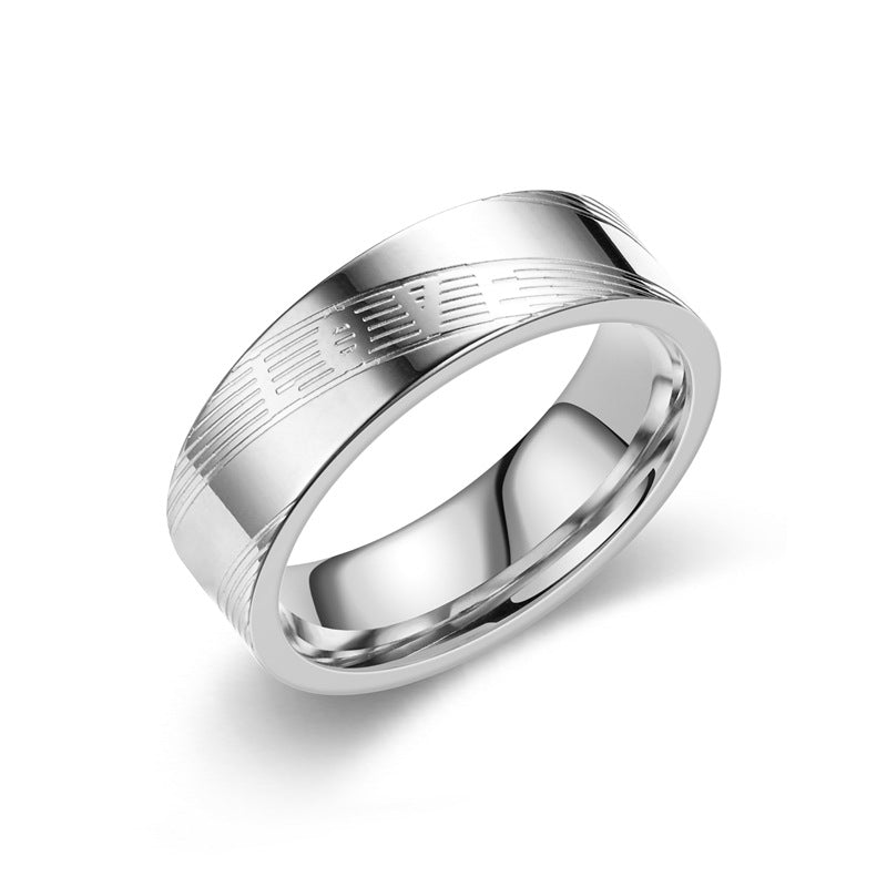 Affordable Luxury Fashion Titanium Steel Couple Rings
