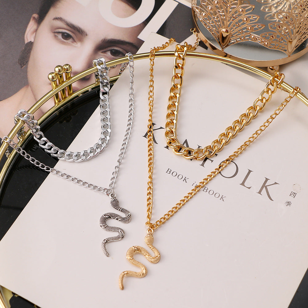 Women's Hip Hop Punk Thick Chain Snake Necklaces