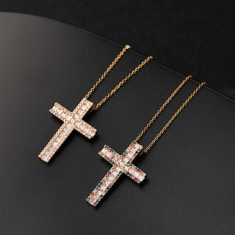 Gold-plated Color Zircon Copper Clavicle Chain Necklaces