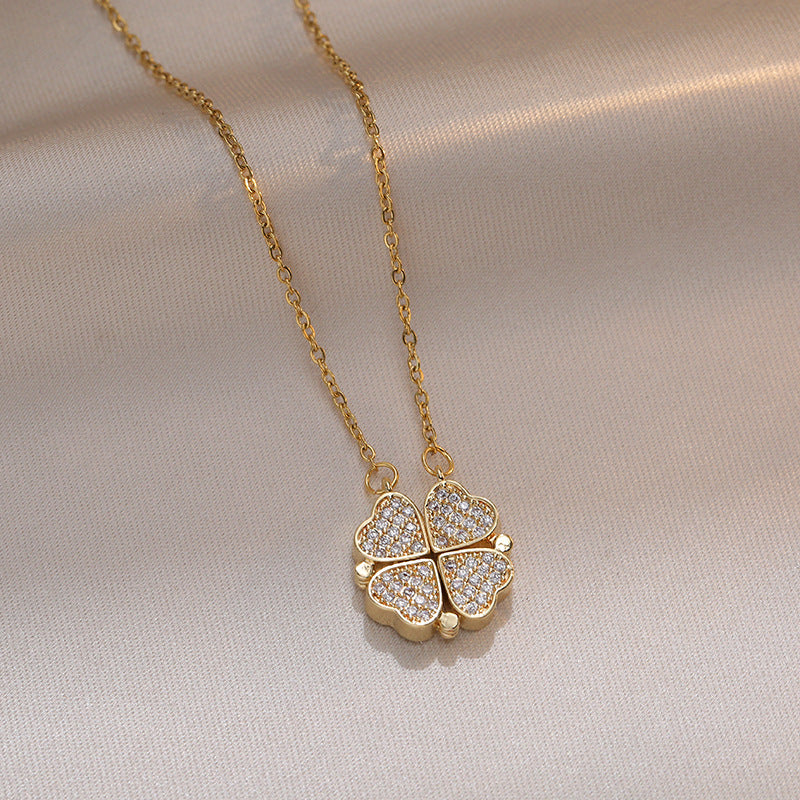 Fleur à quatre feuilles pour femmes, style créatif unique pour colliers