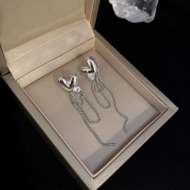 Women's Style Elegant Dark High-grade Geometric Sier Needle Hot Earrings