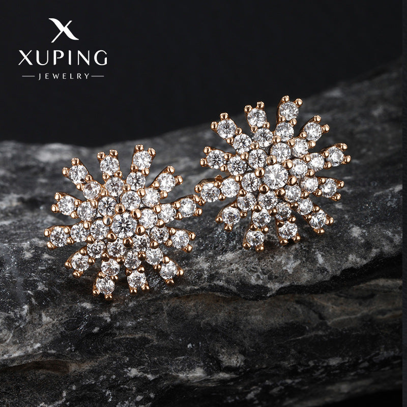 Women's With Zirconium Fashion Sweet Flower For Earrings