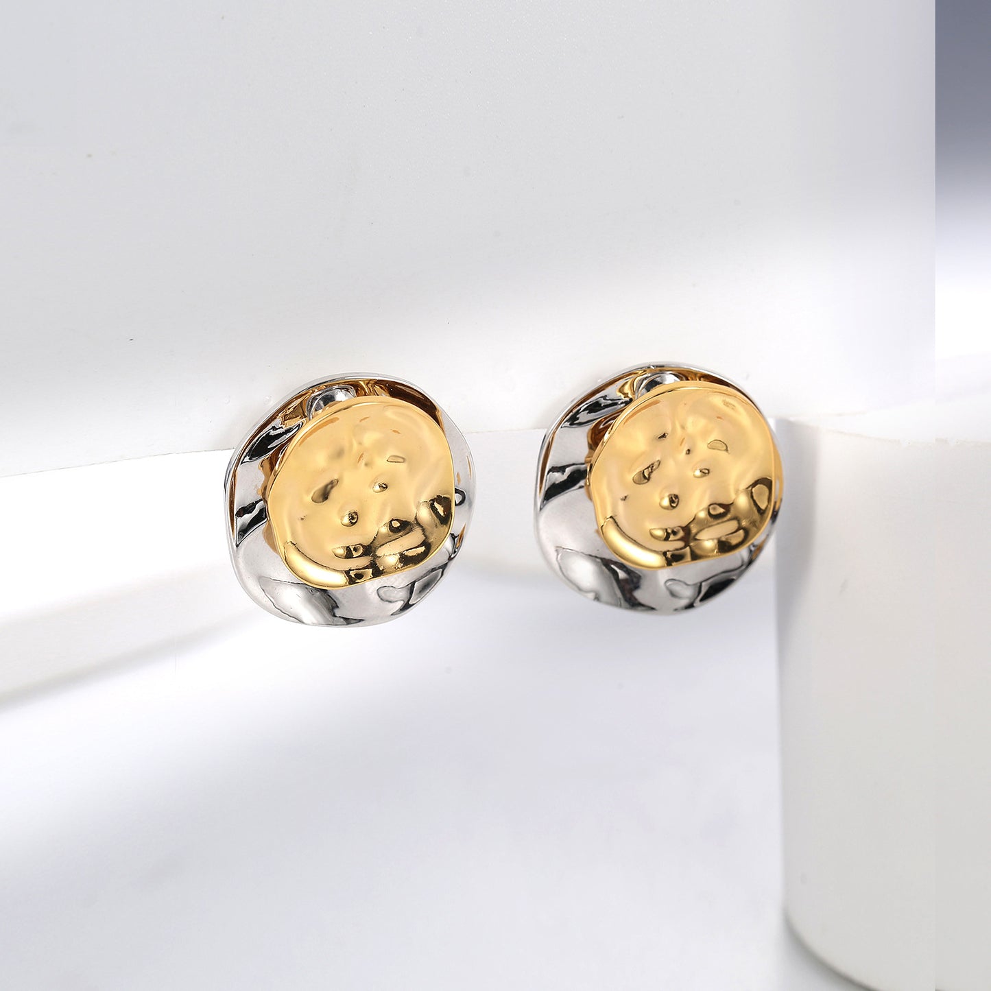 Metal Female Temperamental Cold Style Sier Needle Earrings