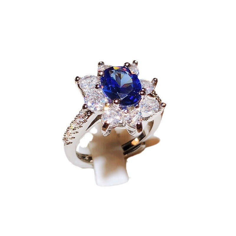 Style Imitation Sapphire Exquisite Luxury Oval Rings