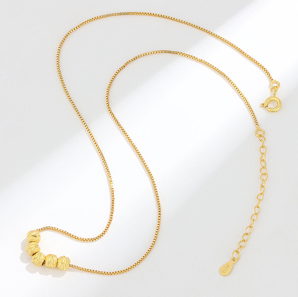 Five Blessings Carven Design Lucky Beads Clavicle Chain Necklaces