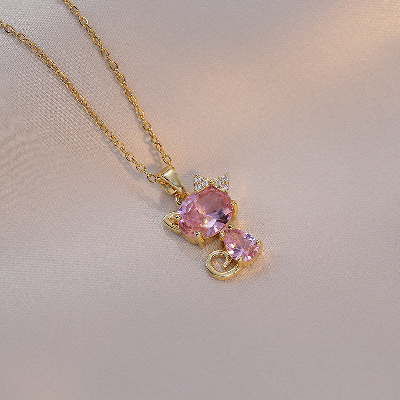 Colliers d'intérêt spécial en Zircon, chat porte-bonheur, doux et Cool