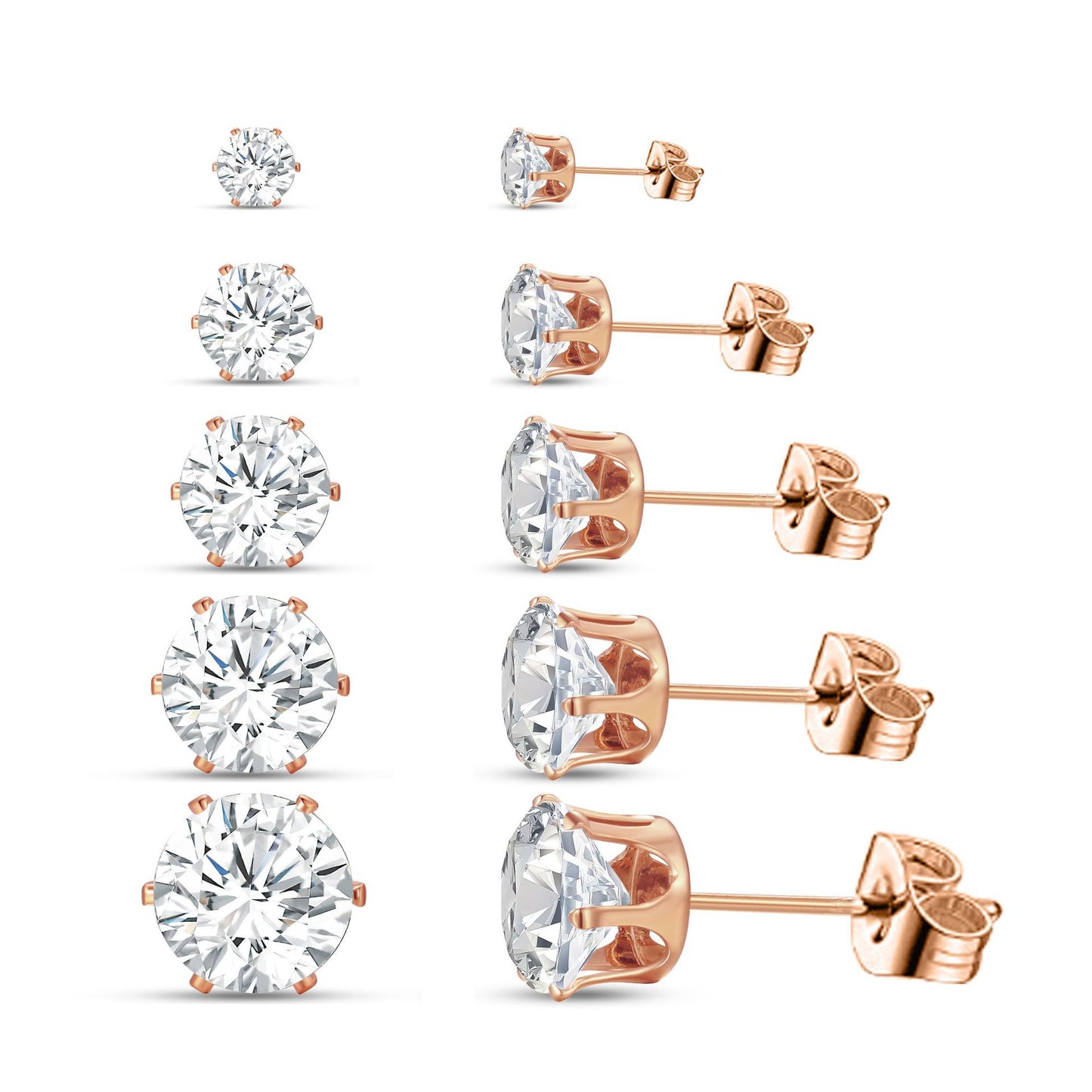 Simple Graceful Classic Inlaid Rhinestone Pairs Earrings