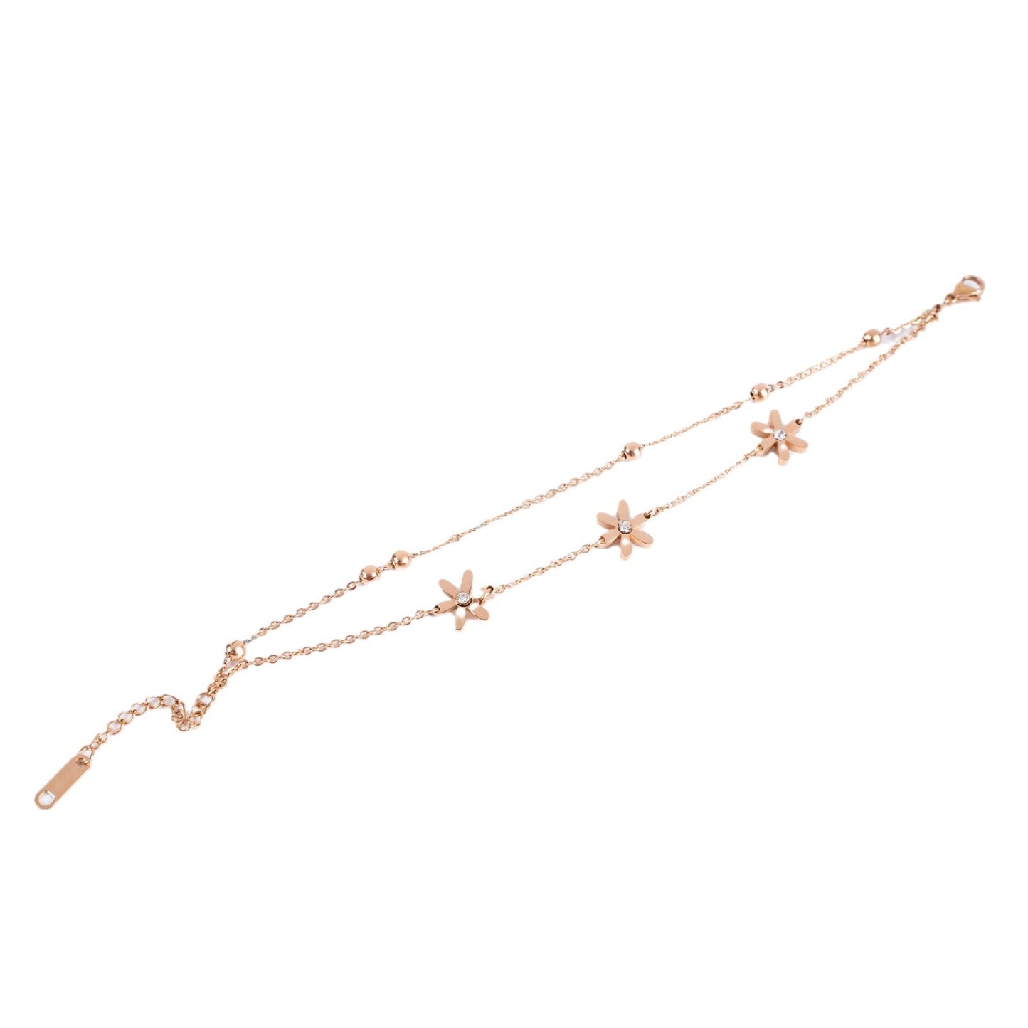 Titanium Steel Stainless Little Daisy Diamond Fresh Sweet Style Bracelet