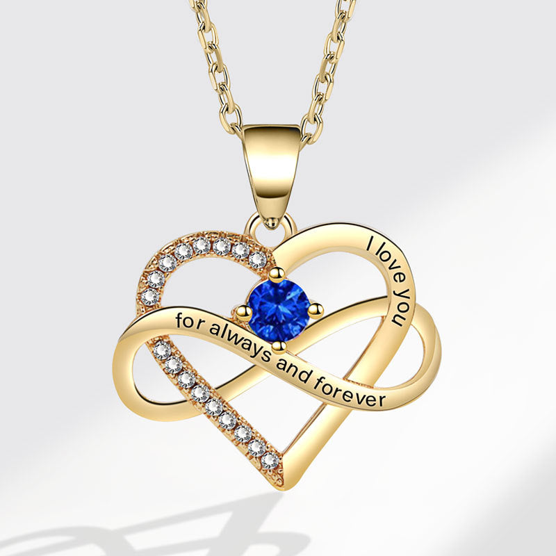 Colliers simples en forme de coeur avec micro incrustation de mode lettrage