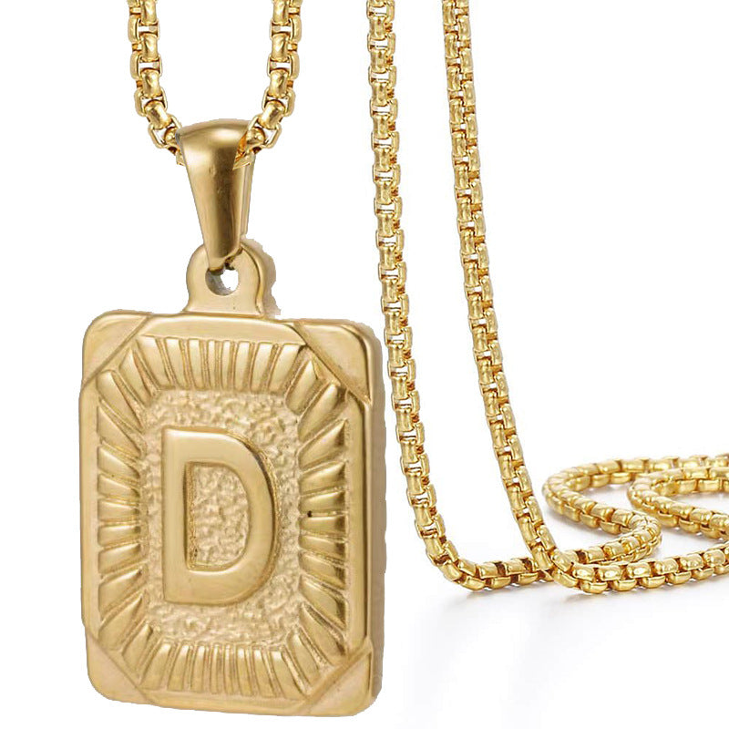 Colliers dorés simples en acier inoxydable Hip Hop pour hommes