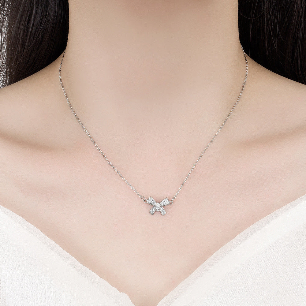 Style Bow Pendant Fashion Temperament Entry Necklaces