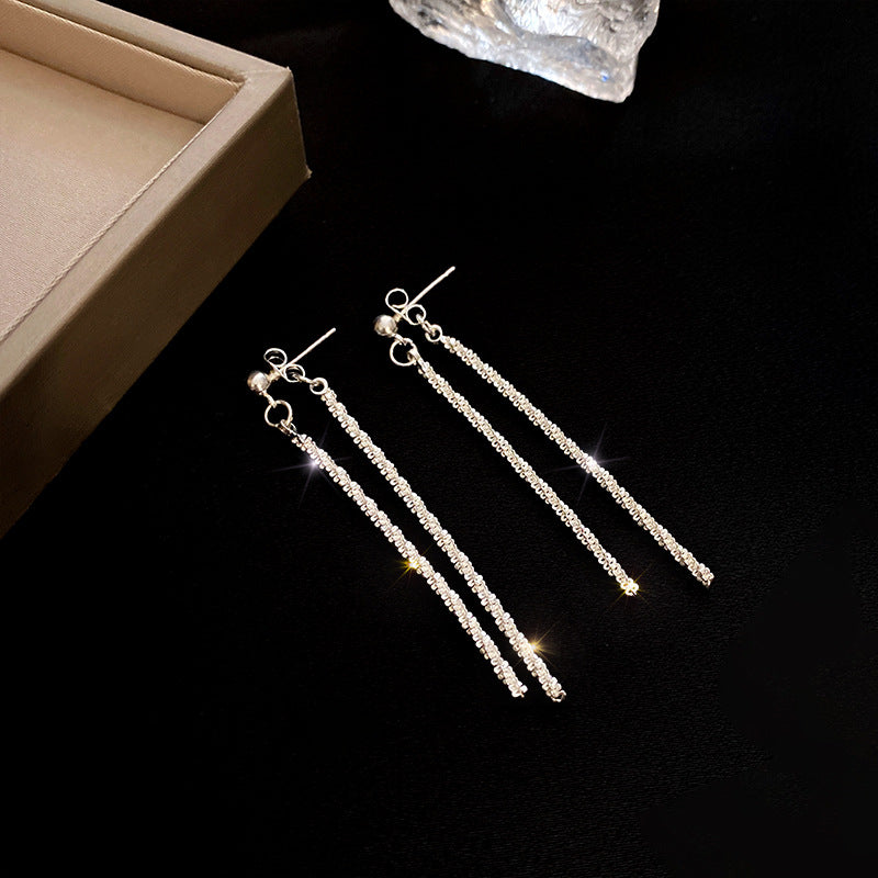 Women's Style Elegant Dark High-grade Geometric Sier Needle Hot Earrings