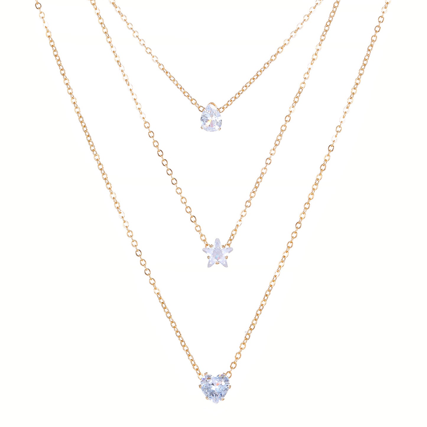 Colliers pendentif coeur élégant femme cristal Zircon
