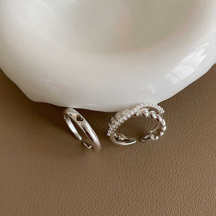 Damen-Ringe im Anzug-Design mit hohler Liebe und Herzform aus Metall