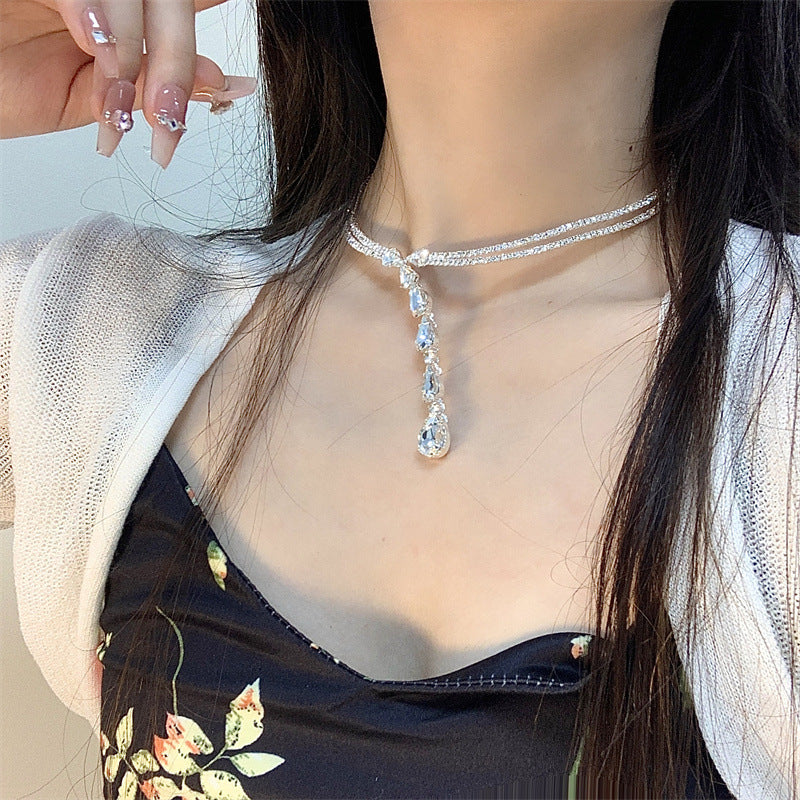 Minority Design Strass-Anhänger-Choker-Schlüsselbein-Halsketten