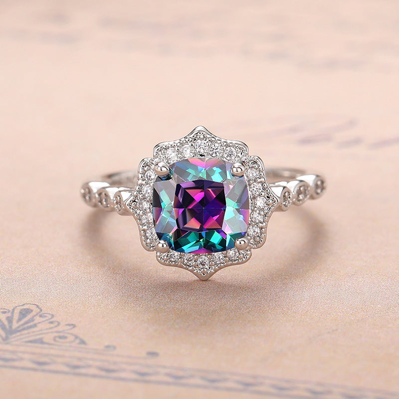 Female Week Commemorative Gift Color Bridal Wedding Rings