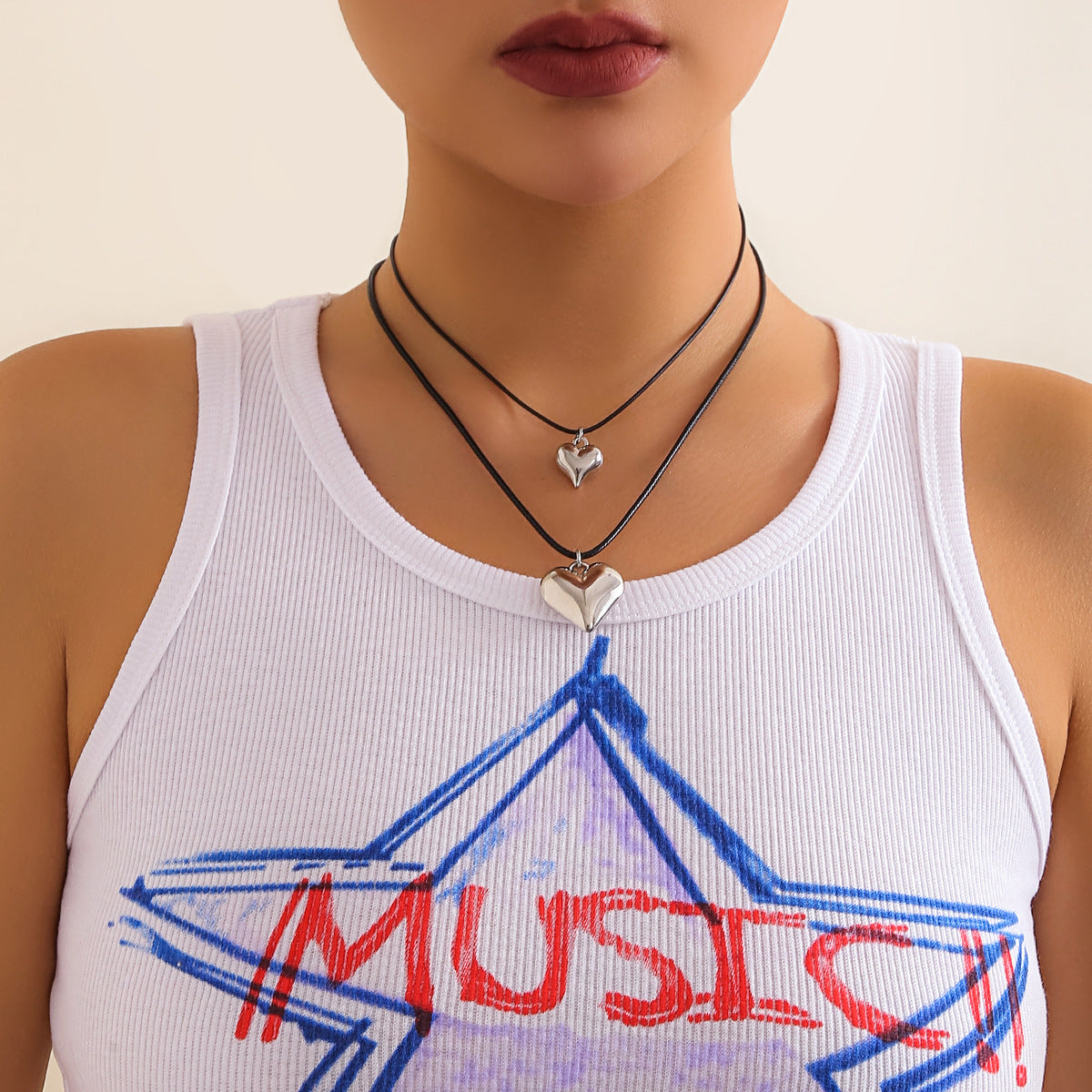 Women's Ornament Fashion Peach Heart Geometric Simple Necklaces