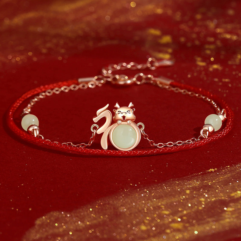 Women's Sterling Sier Jade Red Rope Original Bracelets