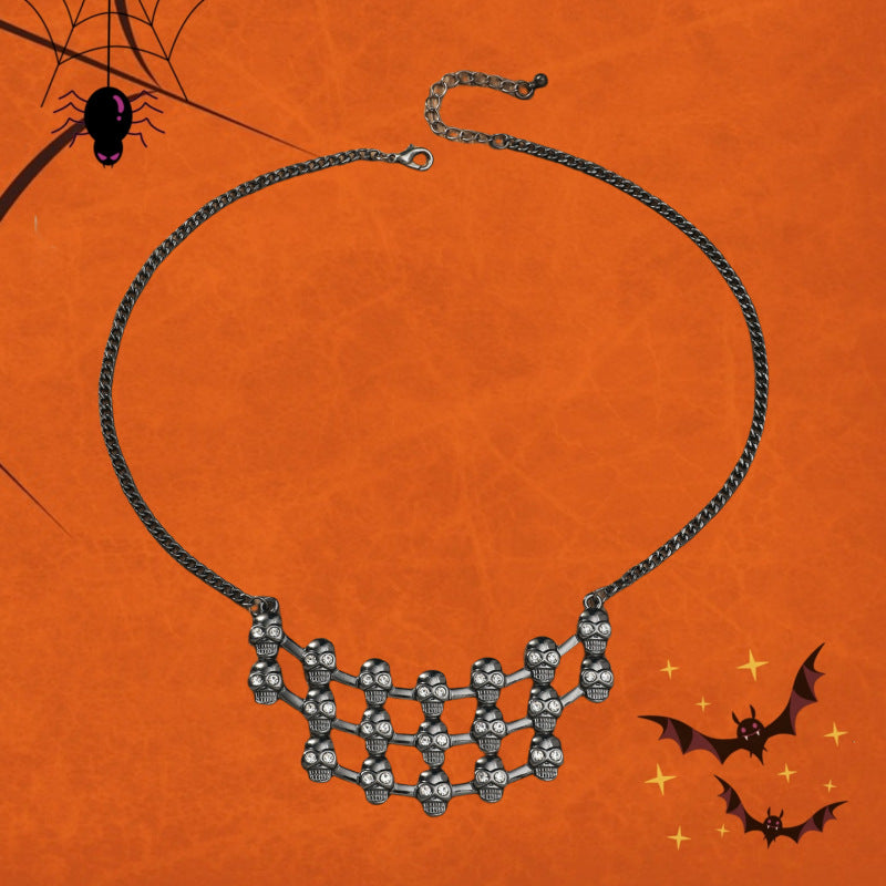Women's & Men's Halloween Dark Trendy Personality Exaggerated Skull Chain Necklaces