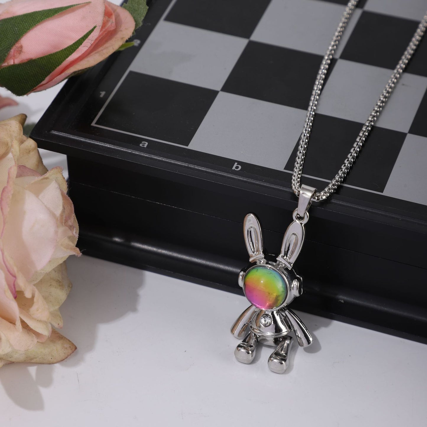 Women's & Men's Movable Mechanical Rabbit Hip Hop Fashion Necklaces