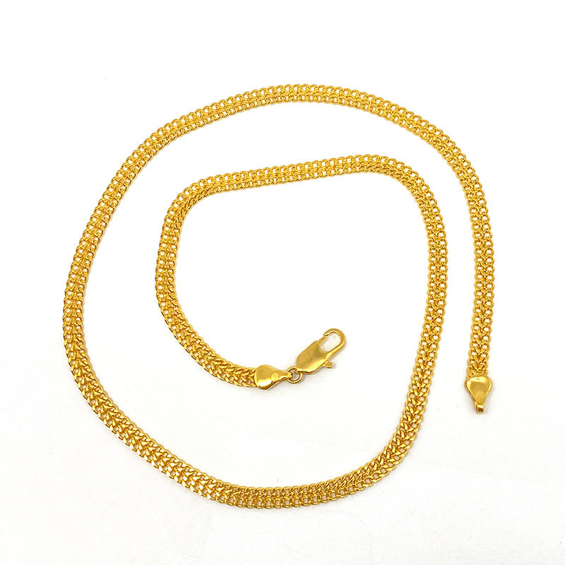 Gold Plated Snake Bones Chain Simple Choker Necklaces