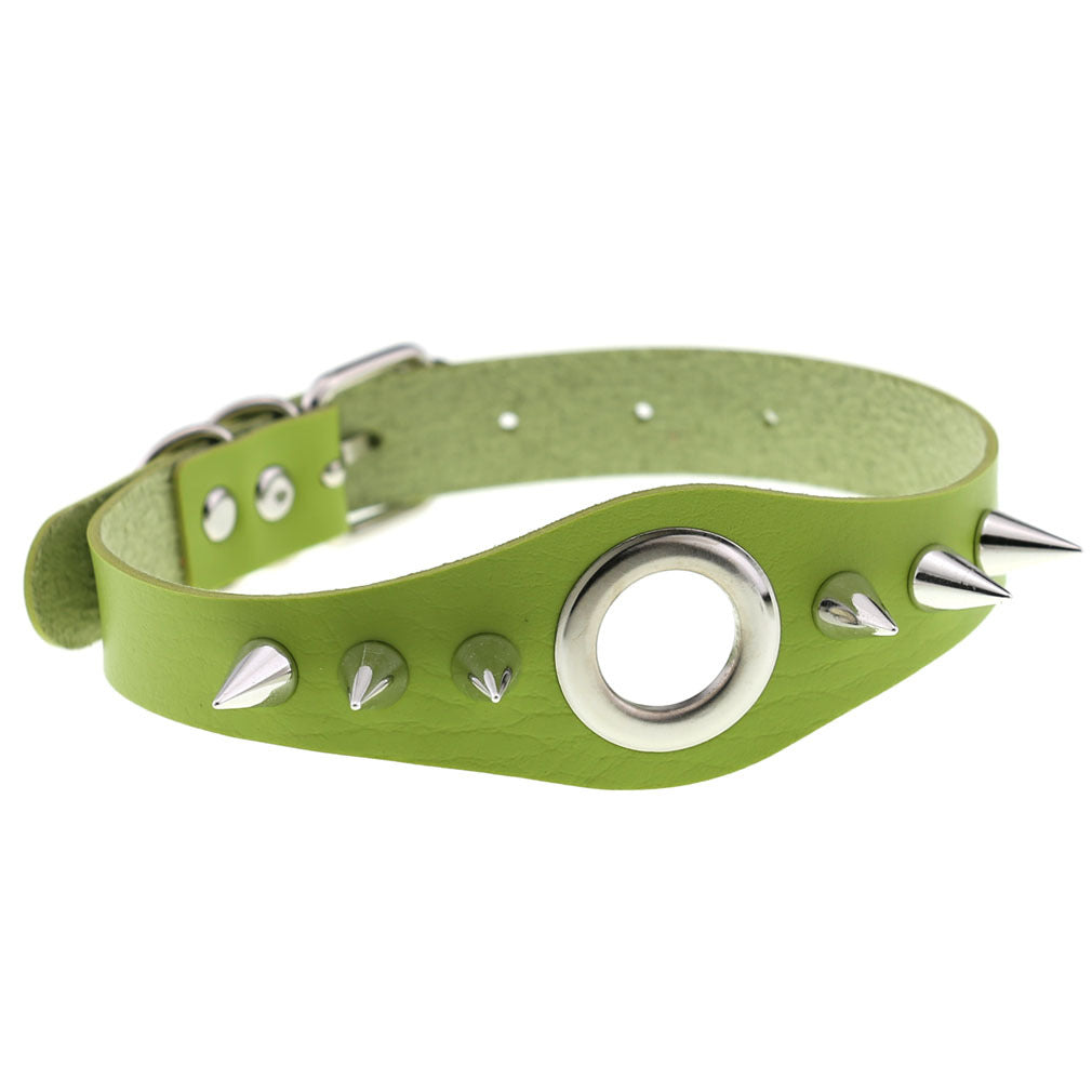 Punk Goth Leather Rivet Pointed Nail Personality Necklaces