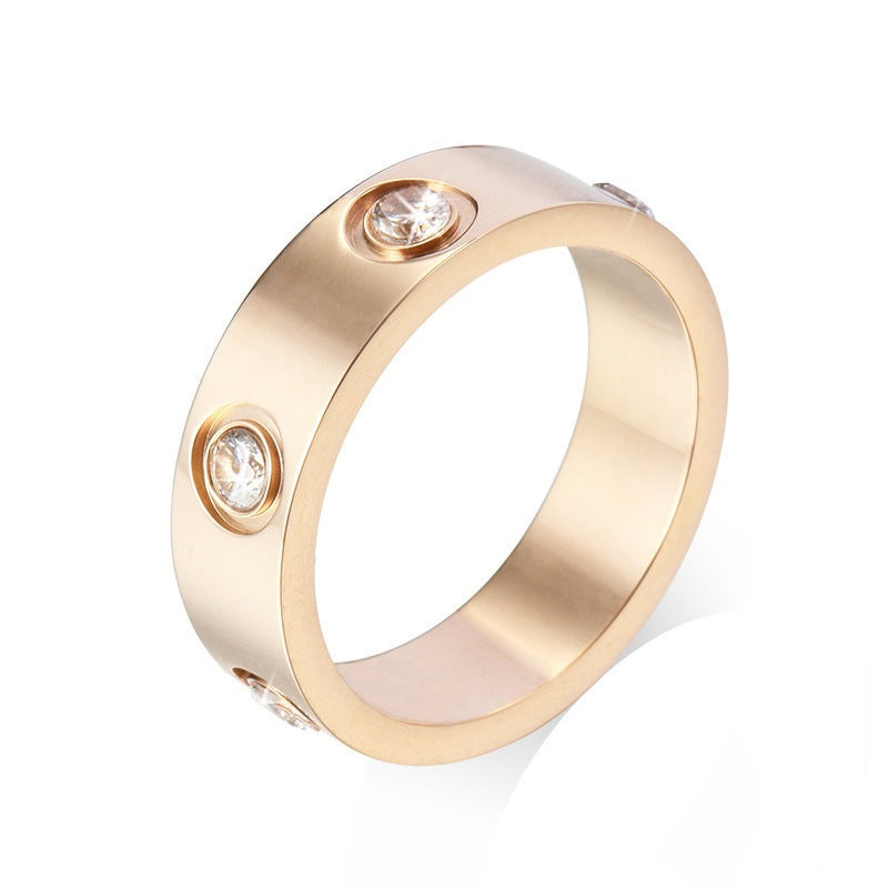 Popular Fashion Titanium Steel Starry Sky Rings